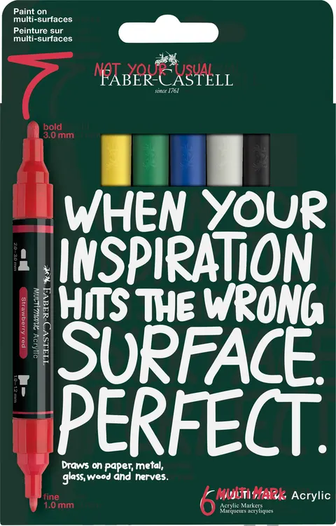 Marker akrylowy multimark 6 kol. basic Faber-Castell