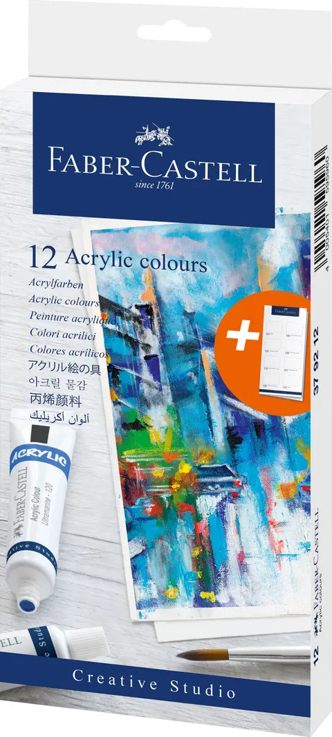 Farby akrylowe creative studio 12 kol.x 20 ml tubki Faber-Castell