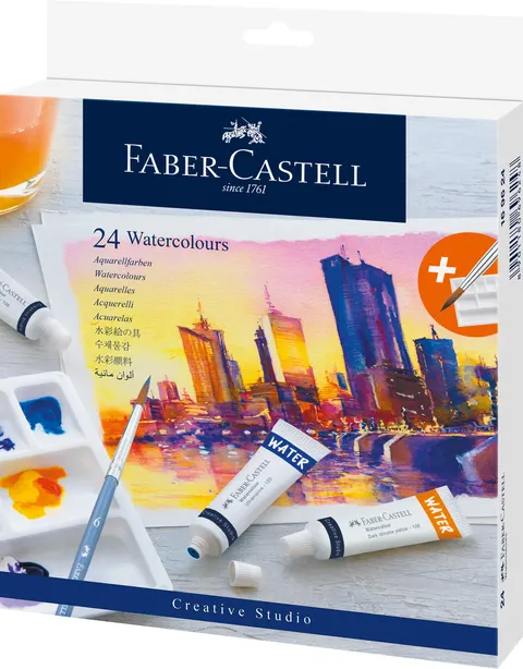 Farby akwarelowe cs w tubkach 24 kol. opakowanie kartonowe Faber-Castell