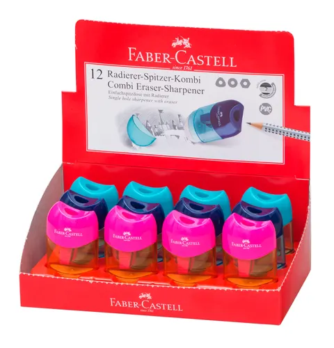 Temperówka pojedyncza z gumką combi mini Faber-Castell