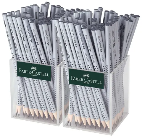 Ołówek grip 2001 HB display plexi 2X72 szt. srebrny Faber-Castell