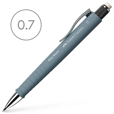Ołówek automatyczny poly matic 0,7 mm szary Faber-Castell