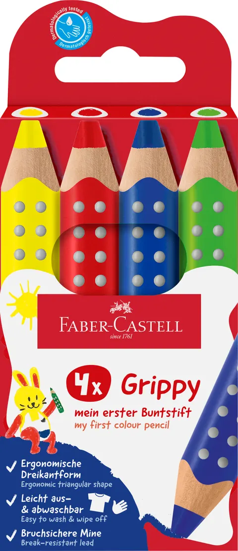 Kredki grippy 4 kol. Faber-Castell