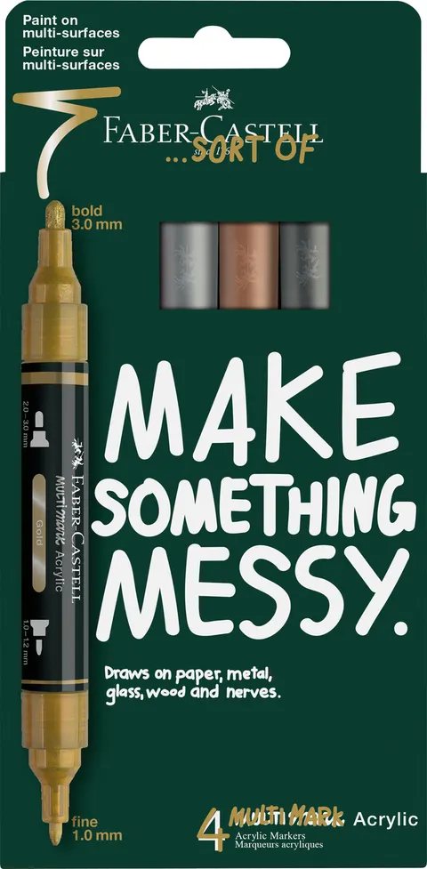 Marker akrylowy multimark 4 kol. metallic Faber-Castell