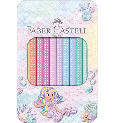 Kredki ołówkowe sparkle jumbo 10 kol.opakowanie metalowe Faber-Castell