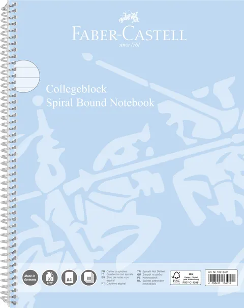 Kołonotatnik A4 sky blue 80K w linięfaber-castell