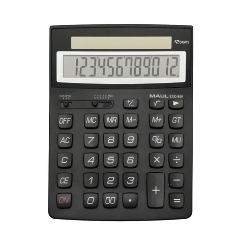 Kalkulator biurkowy eco 950,12-POZYCYJNY, czarny Maul