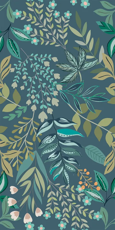 Gres na ścianę 60x120 cm niebieski w roślinne wzory mat A4H924 Majorele