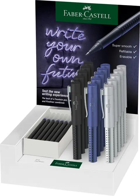 Cienkopis grip 2011 display 15 SZT.+10 wkładów Faber-Castell