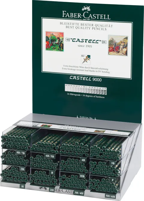 Ołówek castell 9000 display plexi 288 szt. Faber-Castell