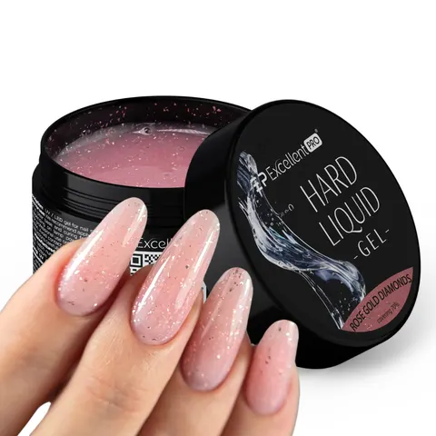 HARD LIQUID Gel: Rose Gold Diamonds - 50g