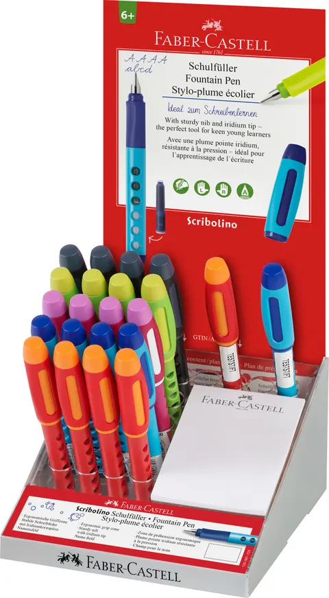 Pióro wieczne scribolino display 20 szt.+bloczek mix kol. Faber-Castell