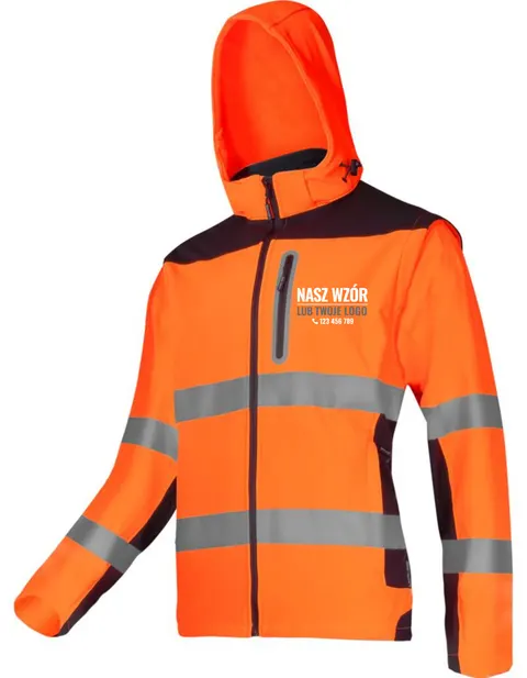 Kurtka soft-shell ostrzegawcza kamizelka 2W1 Lahti Pro