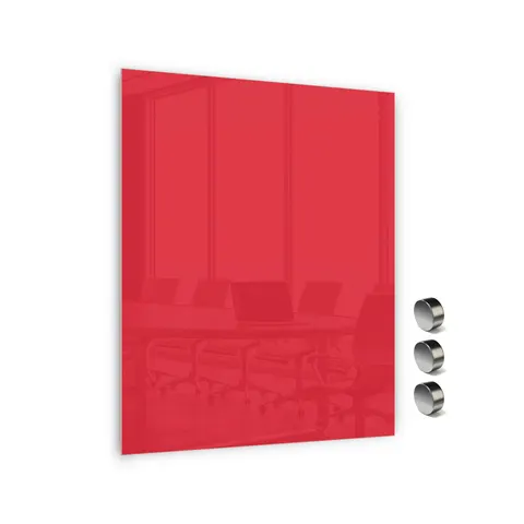 Tablica szklana magnetyczna 1200X900MMCZERWONA (031)