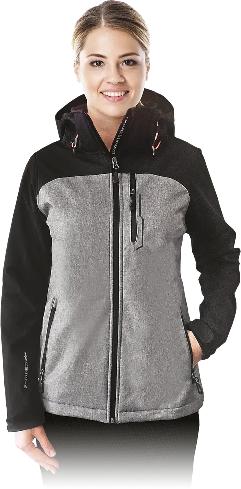 LH-LADYFUN Kurtka ochronna damska softshell z kapturem oddychająca i wodoodporna