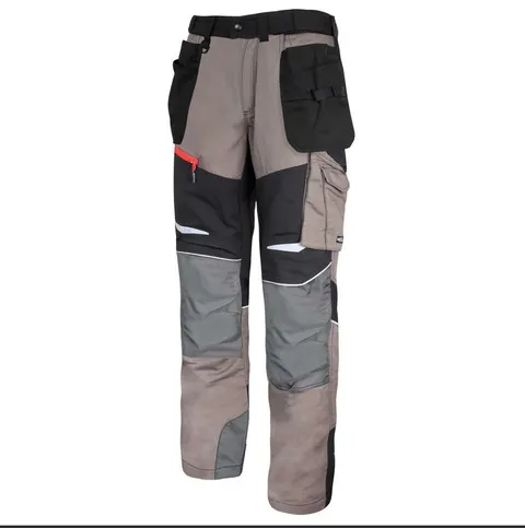Spodnie robocze Slim Fit Lahti Pro L40509 – khaki z czarnymi wstawkami, stretch 4-way