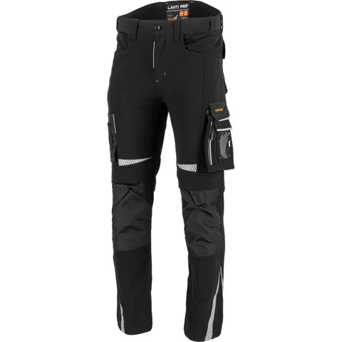 Spodnie robocze męskie do pasa slim fit czarne Stretch Line Lahti Pro L40558