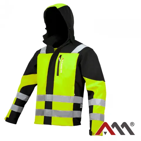 Kurtka softshell CLASSIC-VIS Yellow / Black ostrzegawcza