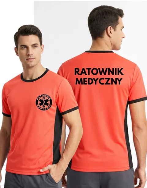 T-shirt czerwony Hi-Vis RATOWNIK MEDYCZNY