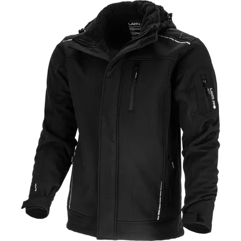 Kurtka robocza softshell ocieplana z odpinanym kapturem – membrana TPU