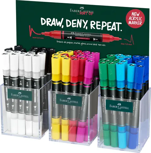 Marker akrylowy multimark display 54 szt. mix kolorów basic Faber-Castell