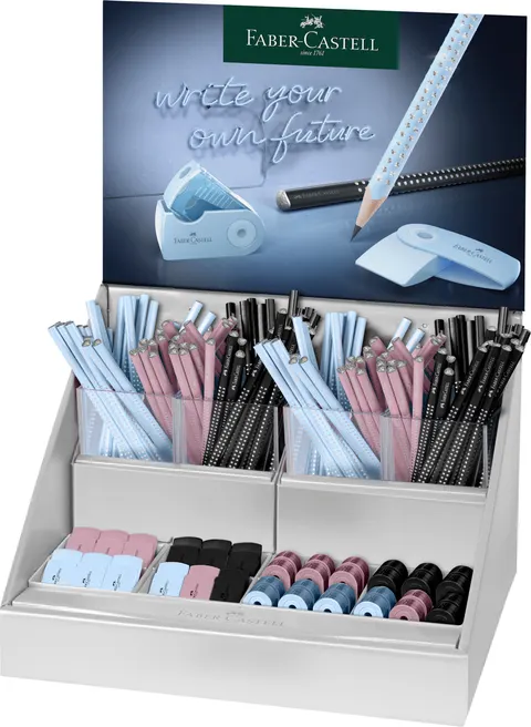 Display sparkle harmony ołówki+ temperówki + gumki sleeve(jasnoniebieski, różowy, czarny) Faber-Castell