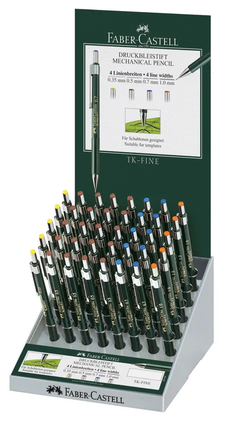 Ołówek automatyczny tk-fine display 40 szt. mix fa ber castell