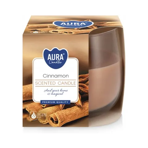 BISPOL AURA Świeca zapachowa w szkle SN71-265, CYNAMON, 130 g