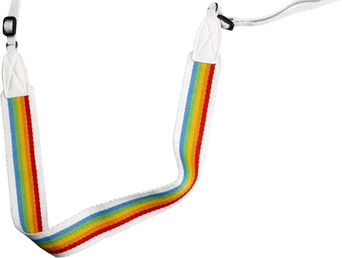 Polaroid Camera Strap Flat Rainbow White