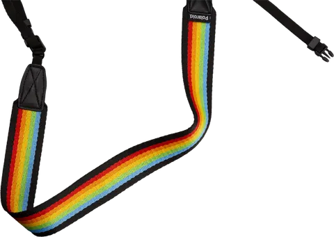 Polaroid Camera Strap Flat Rainbow Black