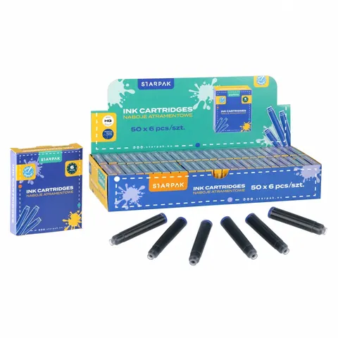 Naboje do piór krótkie niebieskie 6szt A 50 STARPAK 299829