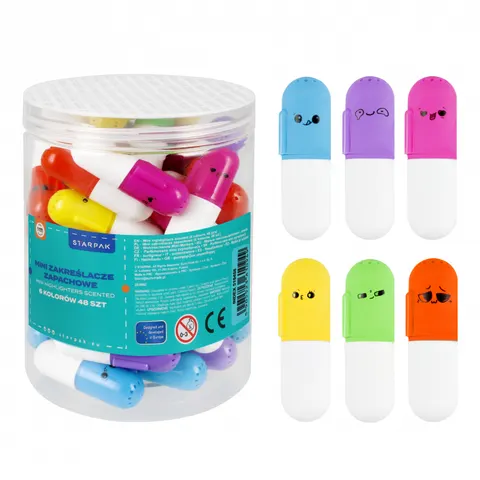 Zakreślacz mini zapachowy mix kolorów tuba A 48 STARPAK 518458 (opakowanie 48 szt.)