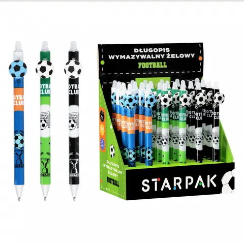Długopis ścieralny automatyczny 0.7 Football display A 24 STARPAK 552684