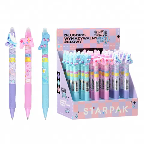 Długopis ścieralny automatyczny 0.7 Skate Girl display A 24 STARPAK 552676