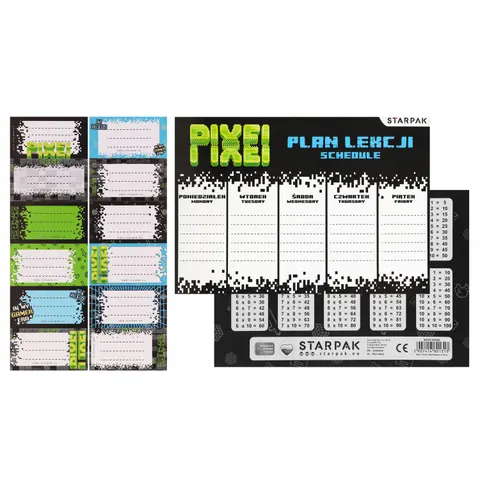 Plan lekcji A5 z naklejkami na zeszyt Pixel STARPAK 591762