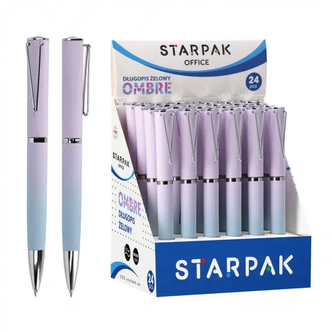 Długopis żelowy automatyczny 0.7 Ombre czarny display A 24 STARPAK 552671 (opakowanie 24 szt.)