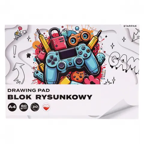 Blok rysunkowy A4/20k biały Pad A 10 STARPAK 587738