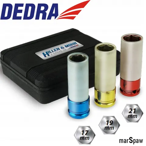 Nasadki udarowe do felg DEDRA 17,19,21mm