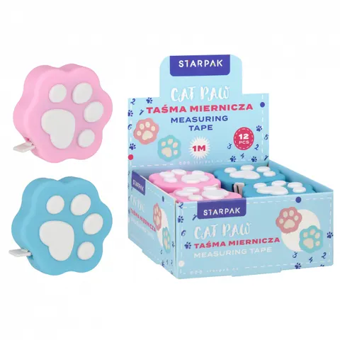 Taśma miernicza 1m Kocie łapki mix STARPAK 563062
