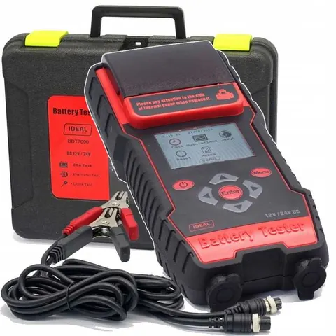 Cyfrowy tester akumulatorów 12/24V z drukarką i walizką - Ideal BDT7000