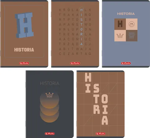 Zeszyt A5/60k kratka Historia mix5 wzorów A 10 HERLITZ 400206349 (opakowanie 10 szt.)