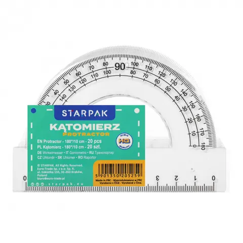 Kątomierz 180 /10cm A 20 STARPAK 283232