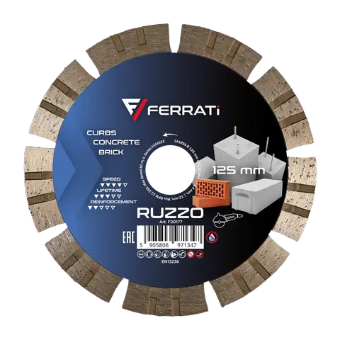 Tarcza diamentowa tnąca 125mm RUZZO F20177 FERRATI