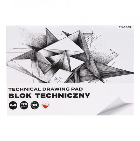 Blok techniczny A4/10k biały Starpak1 A 10 STARPAK 587755