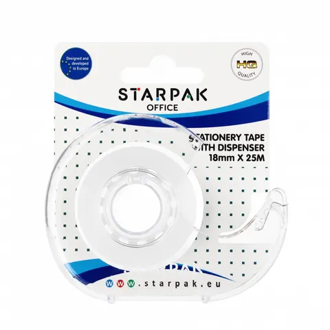 Taśma samoprzylepna 18mmx25mn z gilotynką STARPAK 447737