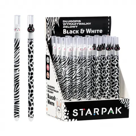 Długopis ścieralny zamykany 0.7 Black & White A 24 STARPAK 552687