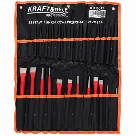 ZESTAW PUNKTAKÓW PRZECINAKÓW WYBIJAKÓW 28EL KRAFT&DELE KD10097