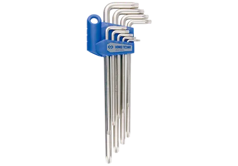 King Tony ZESTAW IMBUSÓW 9 szt. 1127 - TORX Z OTWOREM EXTRA DŁUGIE T10 - T50
