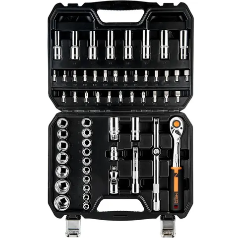 Zestaw Kluczy Nasadowych 1/2" 58 szt. NEO TOOLS 10-042 Grzechotka 90T