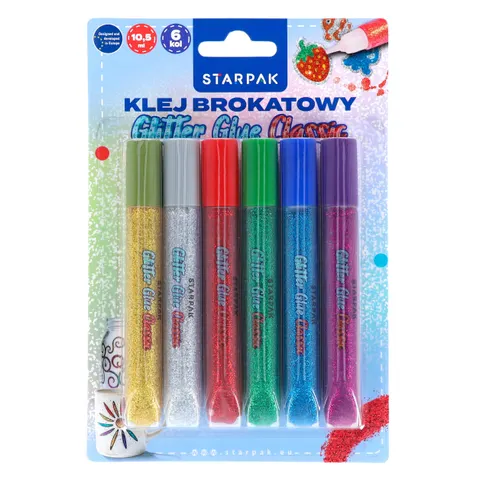 Klej brokatowy 10,5ml 6 kolorów STARPAK 578418